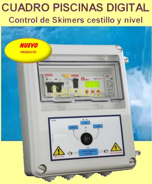 Cuadro Electrico Piscinas Digital con Control Obstruccion Skimers Cestillo 400